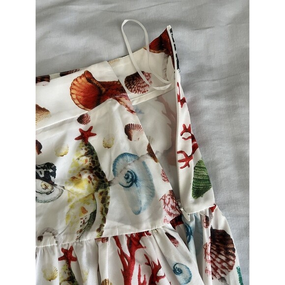 NEW Commense Coral Beach Crop Top & Skirt Tiered Maxi Set Women’s Sz L Resort - Picture 7 of 12